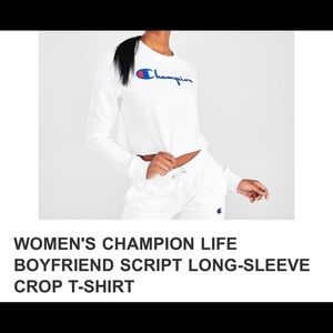 Champion cropped long sleeve shirt womens